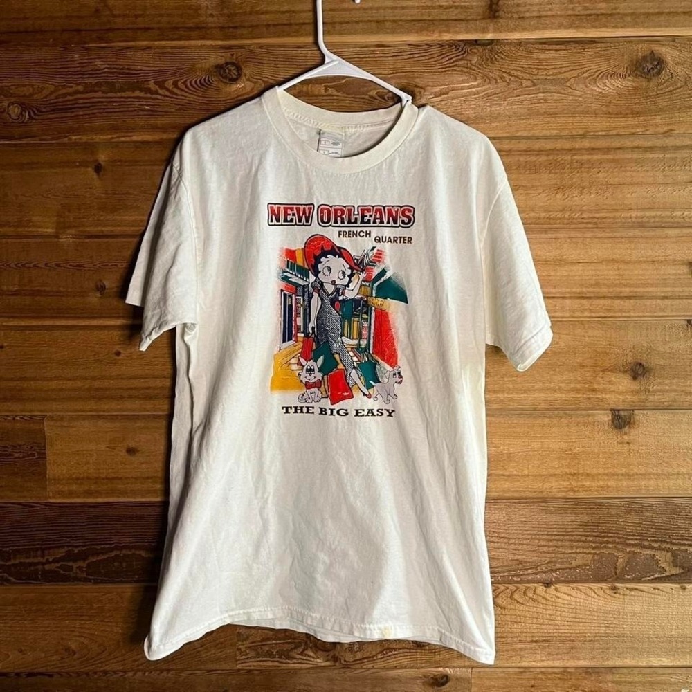 Betty Boop Fruit of the Loom white New Orleans tee